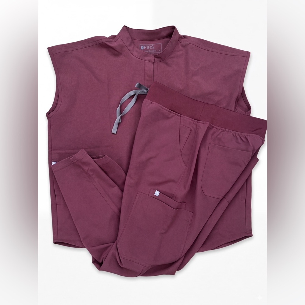 Figs Women's Scrub Set in Deep Burgundy